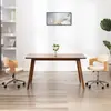 Image de vidaXL Chaise pivotante de bureau Crème Bois courbé et similicuir