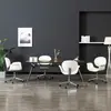 Image de vidaXL Chaises pivotantes à manger lot de 4 blanc similicuir