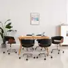 Image de vidaXL Chaises pivotantes à manger lot de 6 noir similicuir