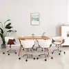 Image de vidaXL Chaises pivotantes à manger lot de 6 blanc similicuir