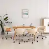 Image de vidaXL Chaises pivotantes à manger lot de 6 crème similicuir