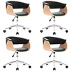 Image de vidaXL 4X Chaises Pivotantes de Salle à Manger Sièges à Dîner Chaises de Repas Chambre Bureau Cuisine Salon Intérieur Maison Noir Similicuir