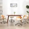 Image de vidaXL Chaises pivotantes à manger lot de 4 bois courbé et similicuir