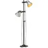Image de vidaXL Lampadaire avec 2 abat-jour Argenté E27 Fonte