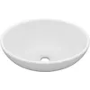 Image de vidaXL Lavabo ovale de luxe Blanc mat 40x33 cm Céramique