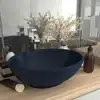 Image de vidaXL Lavabo ovale de luxe Bleu foncé mat 40x33 cm Céramique