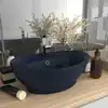 Image de vidaXL Lavabo ovale à trop-plein Bleu foncé mat 58,5x39 cm Céramique