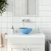 Image de vidaXL Lavabo de salle de bain Céramique Bleu clair Rond