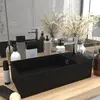 Image de vidaXL Lavabo de salle de bain avec trop-plein Céramique Noir mat
