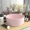 Image de vidaXL Lavabo rond de luxe Rose mat 40x15 cm Céramique