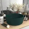Image de vidaXL Lavabo rond de luxe Vert foncé mat 40x15 cm Céramique