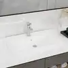 Image de vidaXL Lavabo avec trou de robinet Blanc mat 60x46 cm Céramique