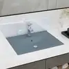 Image de vidaXL Lavabo avec trou de robinet Bleu clair mat 60x46 cm Céramique