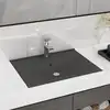 Image de vidaXL Lavabo avec trou de robinet Gris foncé mat 60x46 cm Céramique