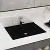 Image de vidaXL Lavabo avec trou de robinet Noir mat 60x46 cm Céramique