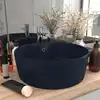 Image de vidaXL Lavabo de luxe avec trop-plein Bleu foncé mat 36x13cm Céramique