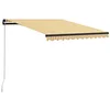 Image de vidaXL Auvent Manuel Rétractable Auvent de Terrasse Store de Balcon Véranda Café Extérieur Ombrage des Fenêtres 300x250 cm Jaune et Blanc