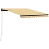 Image de vidaXL Auvent Manuel Rétractable avec LED Auvent de Terrasse Store de Balcon Véranda Extérieur Ombrage des Fenêtres 300x250 cm Jaune et Blanc