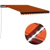Image de vidaXL Auvent manuel rétractable avec LED 350x250 cm Orange et marron