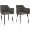 Image de vidaXL Chaises à manger lot de 2 Gris foncé Velours