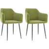 Image de vidaXL Chaises à manger lot de 2 Vert clair Velours
