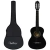 Image de vidaXL Guitare Classique avec Sac de Débutants et Enfants Instrument d'Apprentissage Musical Instrument de Musique Amateur Musicien Noir 1/2 34"