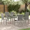 Image de vidaXL Chaises empilables d'extérieur lot de 6 Gris Résine tressée