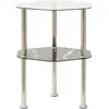 Image de vidaXL Table 2 niveaux Transparent et noir 38x38x50cm Verre trempé