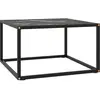 Image de vidaXL Table basse Noir avec verre marbre noir 60x60x35 cm