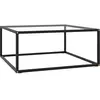 Image de vidaXL Table basse Noir avec verre trempé 80x80x35 cm
