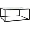 Image de vidaXL Table basse Noir avec verre marbre blanc 80x80x35 cm