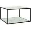 Image de vidaXL Table basse Noir avec verre marbre blanc 90x90x50 cm