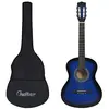 Image de vidaXL Guitare Classique avec Sac pour Débutants Instrument d'Apprentissage Musical Instrument de Musique Musicien Amateur Bleu 3/4 36"