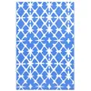 Image de vidaXL Tapis d'Extérieur Tapis d'Entrée Tapis Décoratif Salon Salle de Séjour Balcon Patio Terrasse Maison Intérieur Bleu et Blanc 80x150 cm PP
