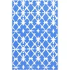 Image de vidaXL Tapis d'Extérieur Tapis d'Entrée Tapis Décoratif Salon Salle de Séjour Balcon Patio Terrasse Maison Intérieur Bleu et Blanc 120x180 cm PP