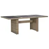 Image de vidaXL Table à Dîner Table de Salle à Manger Table de Repas Meuble de Cuisine Jardin Patio Extérieur 200x100x74 cm Verre et Résine Tressée
