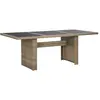 Image de vidaXL Table à manger Marron 200x100x74 cm Verre et résine tressée