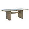 Image de vidaXL Table à manger Marron 200x100x74 cm Verre et résine tressée