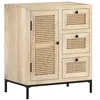 Image de Buffet 60x35x70 cm Bois de manguier massif et canne naturelle