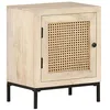 Image de Table de chevet 40x30x50 cm Bois de manguier et canne naturelle