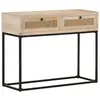 Image de vidaXL Table console 100x35x76 cm Bois de manguier et canne naturelle