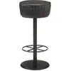 Image de vidaXL Tabouret de bar Noir Cuir véritable