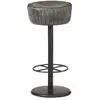 Image de vidaXL Tabouret de bar Gris Cuir véritable
