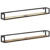 Image de vidaXL 2X Etagères Murales Etagères Suspendues Etagères Flottantes Supports Muraux Salon Salle de Séjour Intérieur 160 cm Bois de Récupération Massif