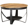 Image de vidaXL Table Basse Table d'Appoint Table de Canapé Bout de Canapé Salle de Séjour Salon Maison Intérieur Ø68x43 cm Bois de Manguier Brut