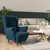 Image de vidaXL Fauteuil bleu velours