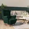 Image de vidaXL Fauteuil vert foncé velours