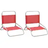 Image de vidaXL Chaises de plage pliables lot de 2 Rouge Tissu