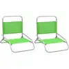 Image de vidaXL Chaises de plage pliables lot de 2 Vert Tissu