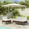 Image de vidaXL Chaises de jardin lot de 3 avec coussins Résine tressée Marron